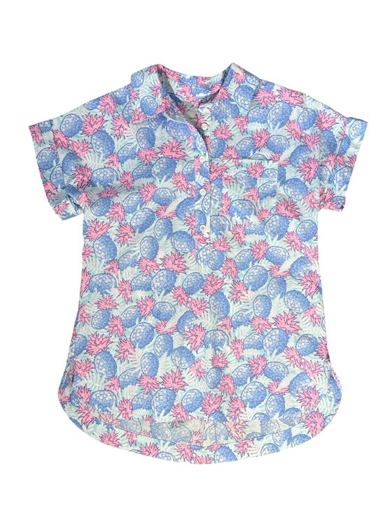 Vineyard Vines Tops - Vineyard‎ Vines Pineapple Print Preppy Summer Blouse Women's Size 00